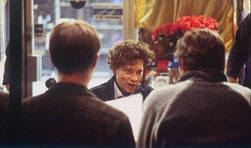 three men in a restaurant